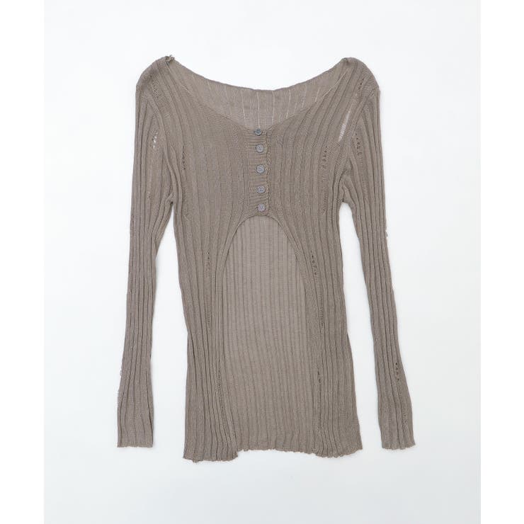 フロントボタンダメージヘムニット | WEGO【WOMEN】 | 詳細画像21 