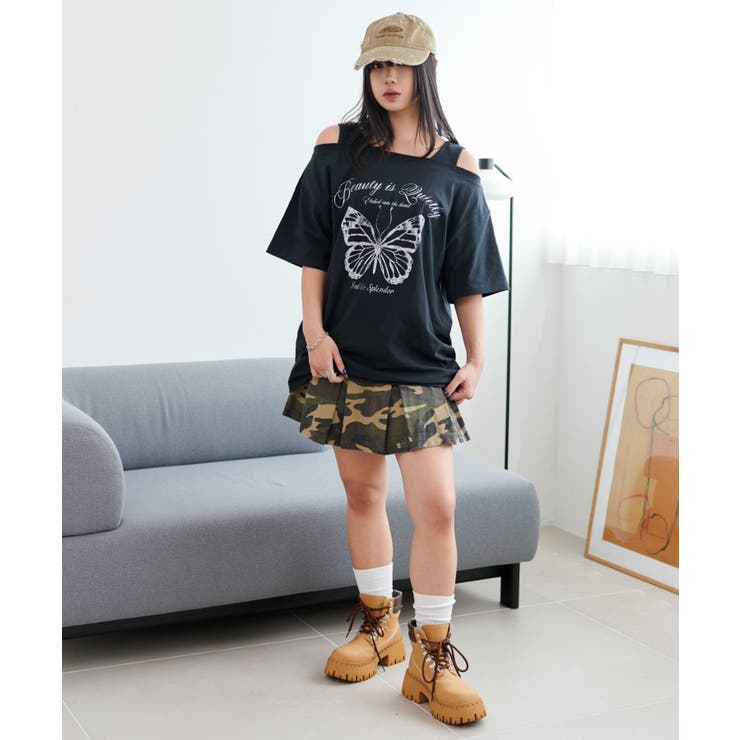 タンクレイヤード風オフショルBIGT[品番：WG010094968]｜WEGO