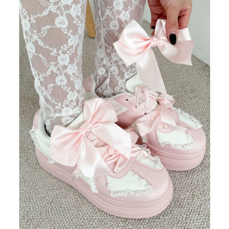 ダブルリボンフリルスニーカー | WEGO【WOMEN】 | 詳細画像1 
