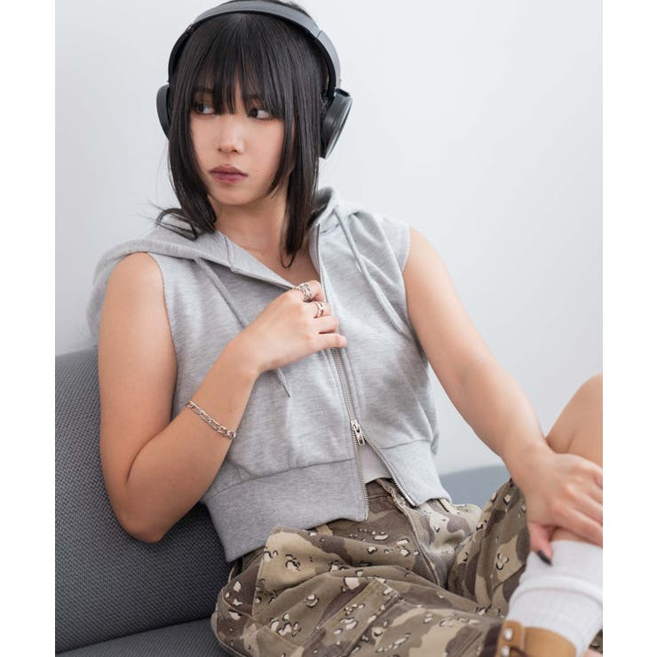 ノースリーブジップパーカー | WEGO【WOMEN】 | 詳細画像1 