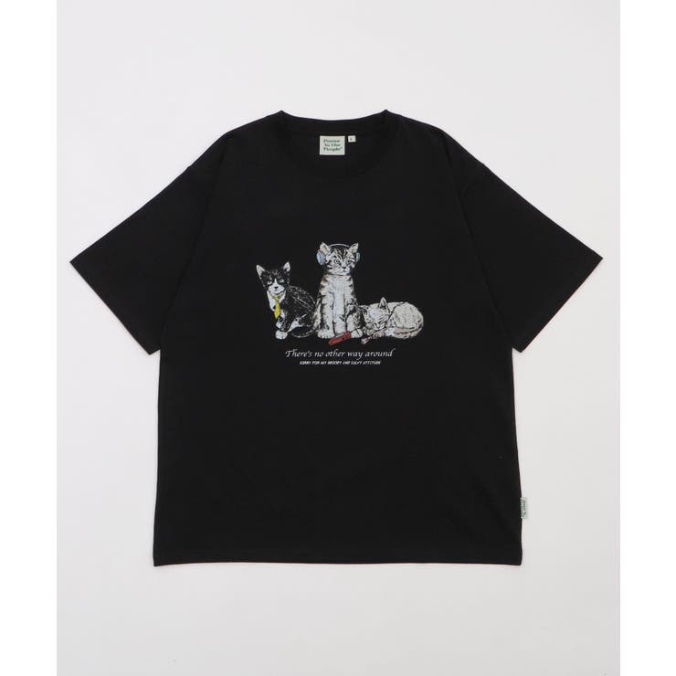 ブラック | ネコプリントT | WEGO【MEN】