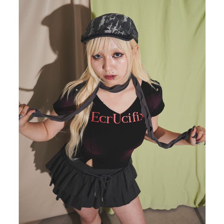 ブラック | スタッズタイダイロゴT | WEGO【WOMEN】