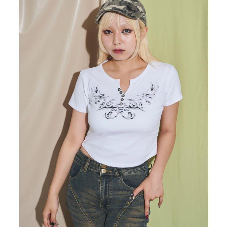 ヘンリーネックドームスタッズT | WEGO【WOMEN】 | 詳細画像9 