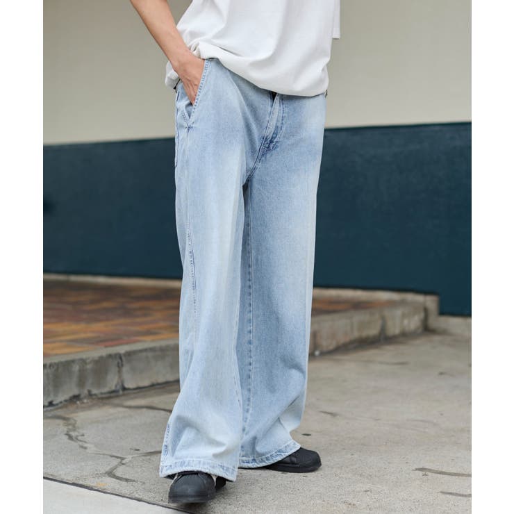 イージーバギーフレアデニムスラックス | WEGO【MEN】 | 詳細画像1 