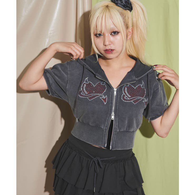 HEARTDEVIL SSピグメントパーカー | WEGO【WOMEN】 | 詳細画像9 
