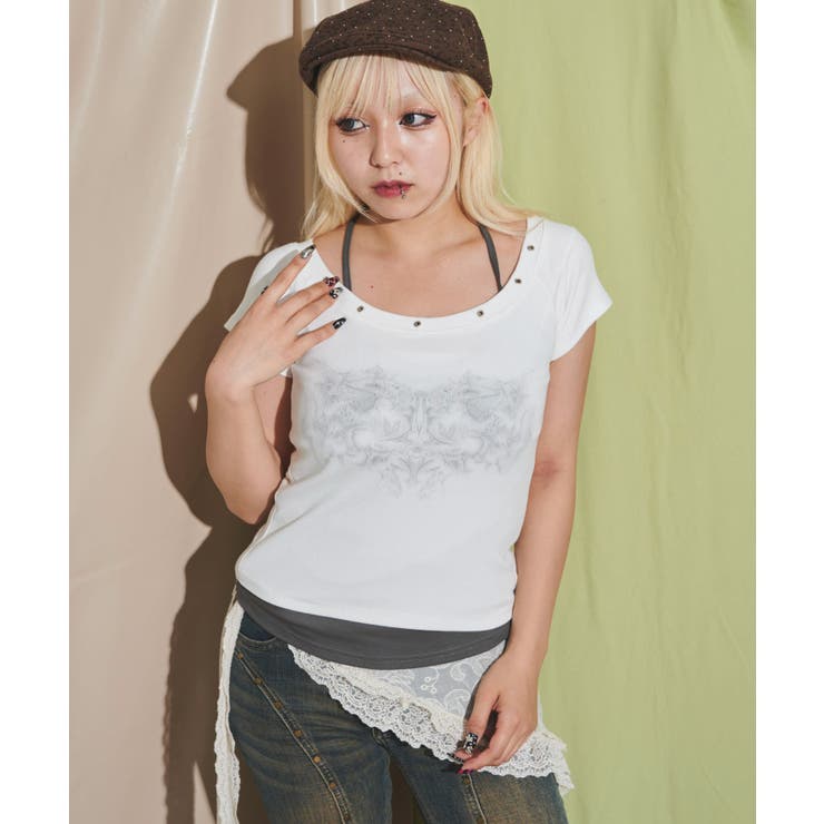 ハトメレイヤードグラフィックT | WEGO【WOMEN】 | 詳細画像4 