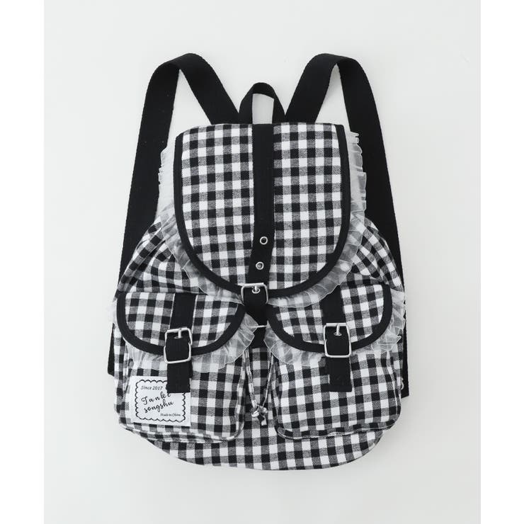 ギンガムチェックフリルリュック | WEGO【MEN】 | 詳細画像1 