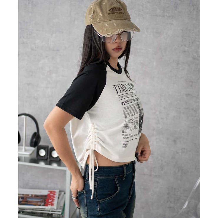 グラフィックショートサイドリボンドロストT | WEGO【WOMEN】 | 詳細画像12 