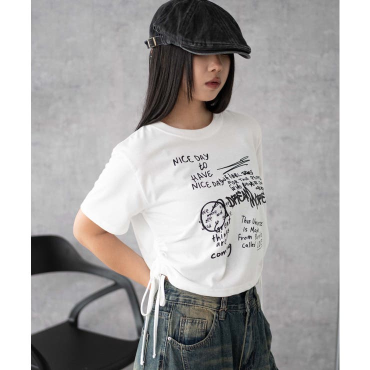 グラフィックショートサイドリボンドロストT | WEGO【WOMEN】 | 詳細画像17 