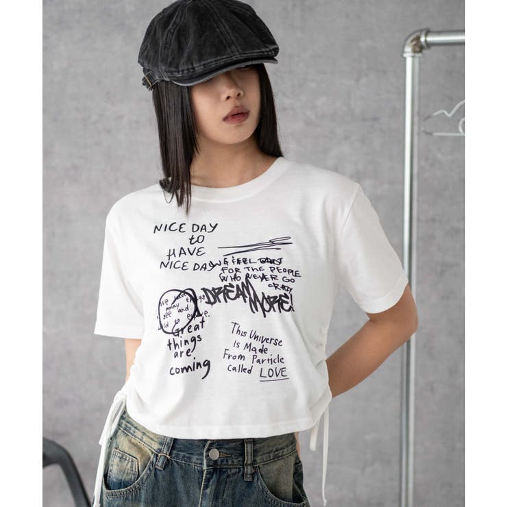 グラフィックショートサイドリボンドロストT | WEGO【WOMEN】 | 詳細画像19 