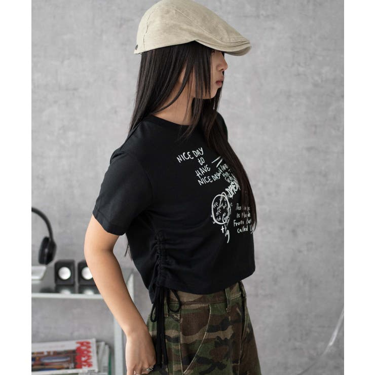 グラフィックショートサイドリボンドロストT | WEGO【WOMEN】 | 詳細画像21 