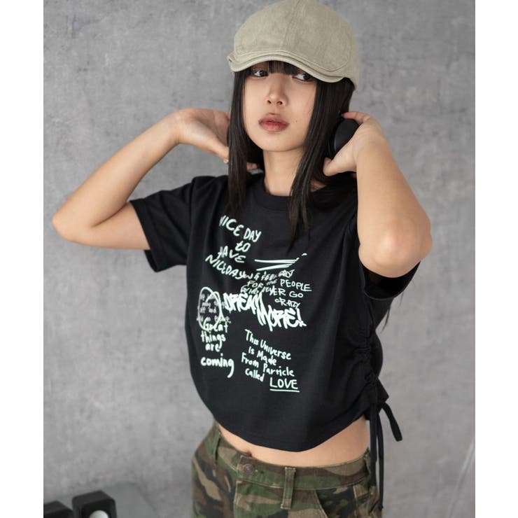 グラフィックショートサイドリボンドロストT | WEGO【WOMEN】 | 詳細画像22 