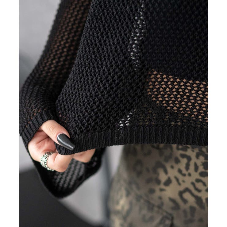 スプレーロゴジャガードメッシュニット | WEGO【WOMEN】 | 詳細画像6 