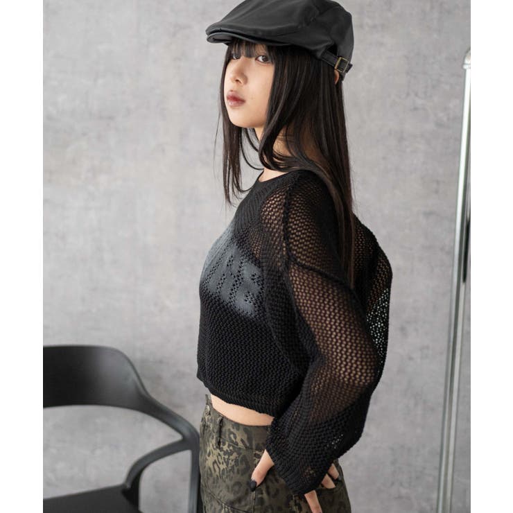 スプレーロゴジャガードメッシュニット | WEGO【WOMEN】 | 詳細画像11 