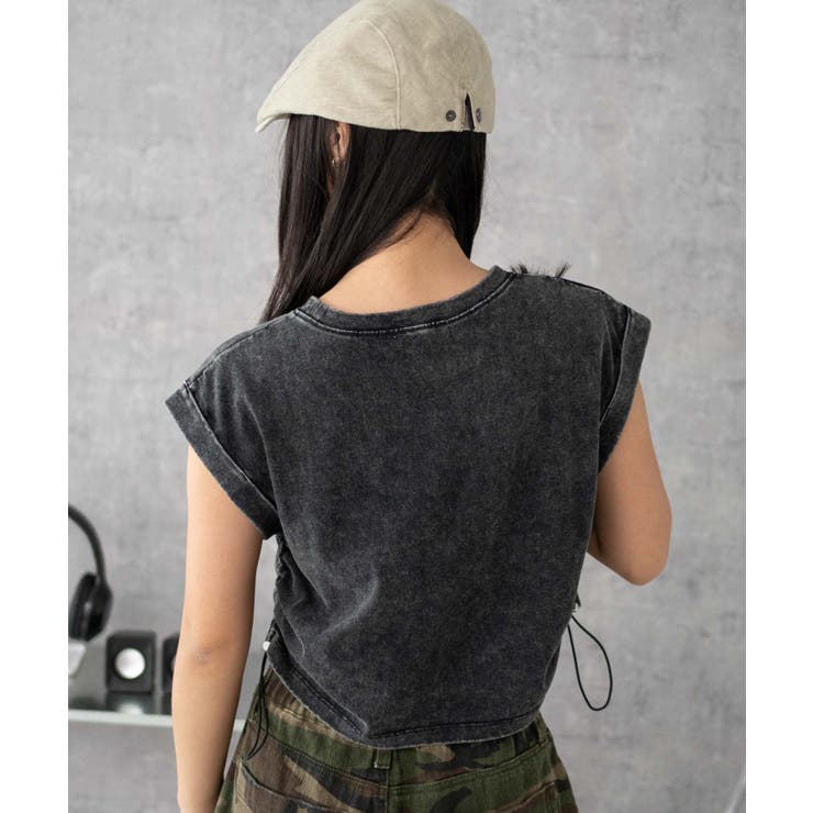 グラフィックノースリーブサイドドロストショートT | WEGO【WOMEN】 | 詳細画像12 