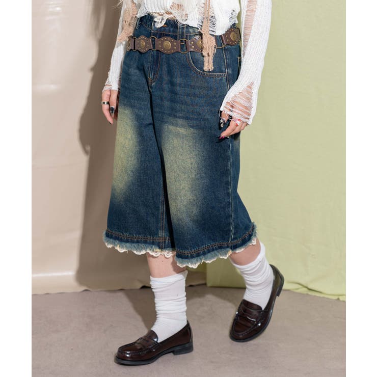 ウォッシュドレースデニムハーフパンツ | WEGO【WOMEN】 | 詳細画像1 