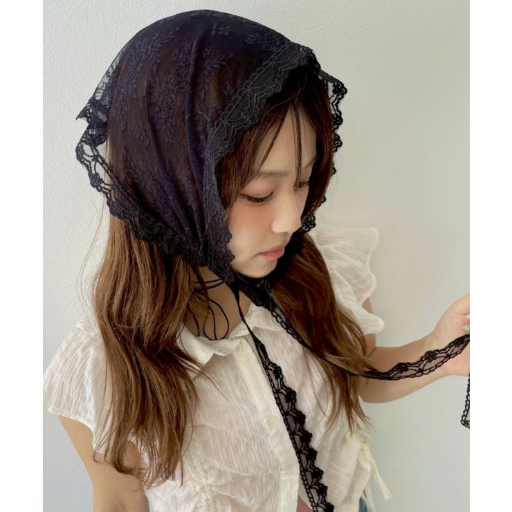 ブラック | フラワーレースバブーシュカ | WEGO【WOMEN】