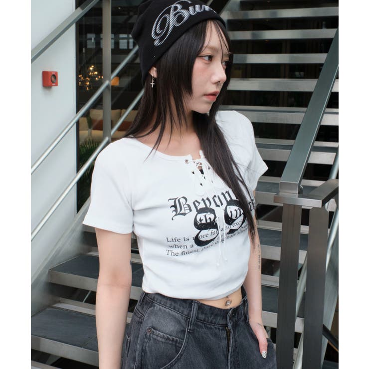 グラフィックレースアップちびT[品番：WG010095332]｜WEGO