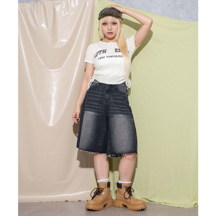 サイドギャザーヘンリーネックロゴT | WEGO【WOMEN】 | 詳細画像10 