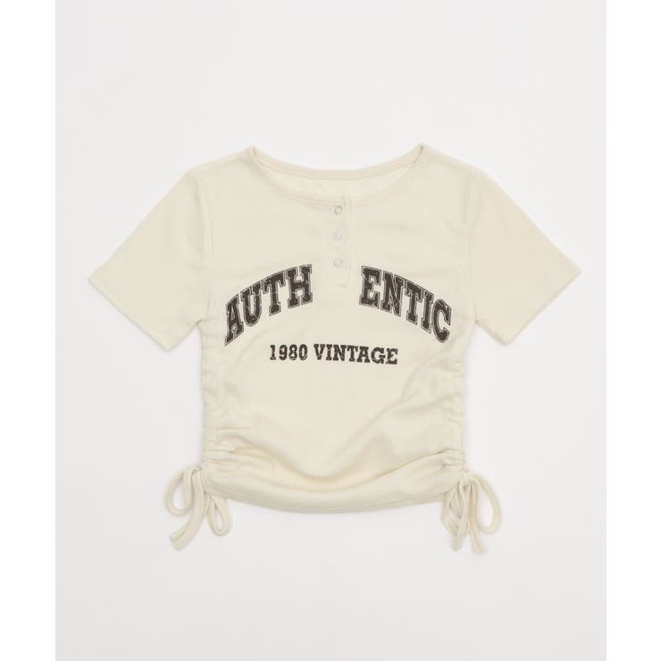 サイドギャザーヘンリーネックロゴT | WEGO【WOMEN】 | 詳細画像17 