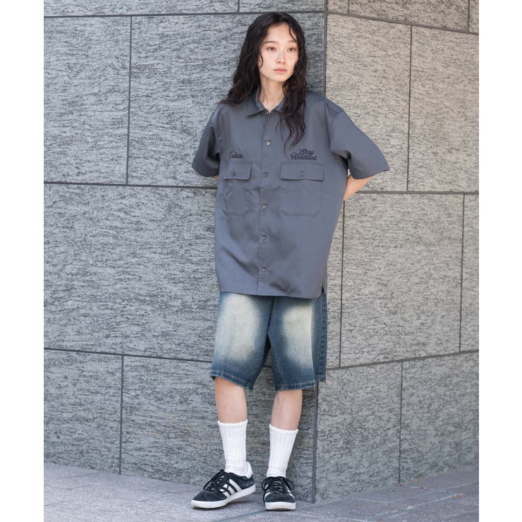 刺繍ロゴツイルワークシャツ | WEGO【MEN】 | 詳細画像5 