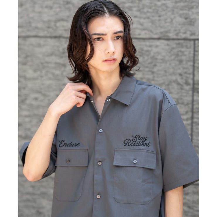 刺繍ロゴツイルワークシャツ | WEGO【MEN】 | 詳細画像26 
