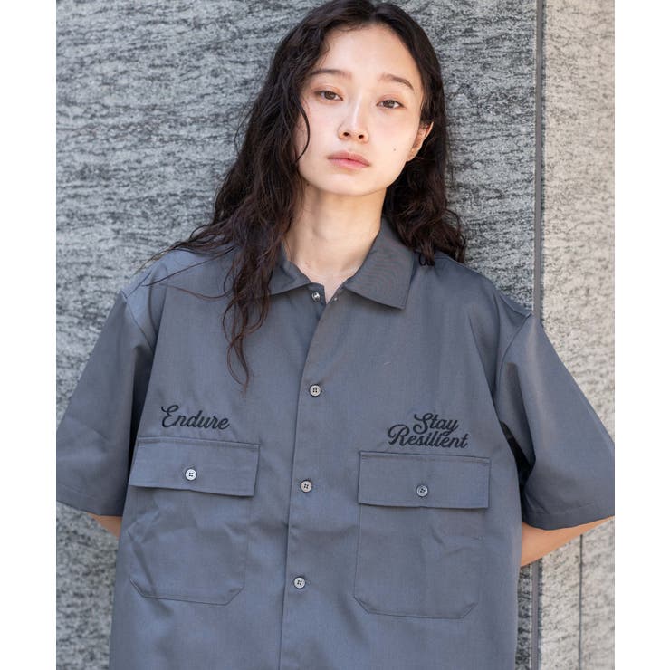 刺繍ロゴツイルワークシャツ | WEGO【MEN】 | 詳細画像30 