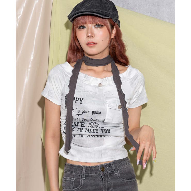 ホワイト | グラフィックデザインT | WEGO【WOMEN】