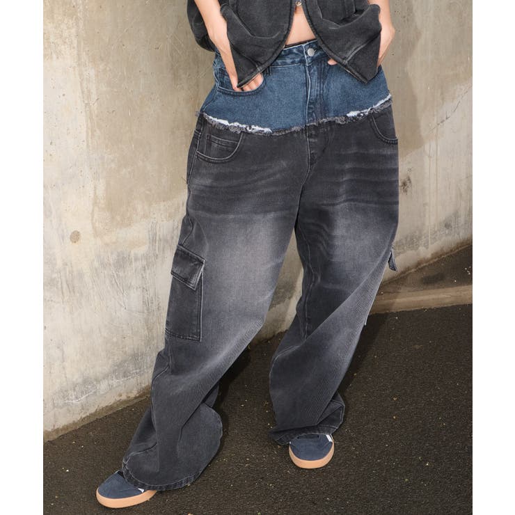 ダブルウエストカーゴデニムパンツ[品番：WG010095409]｜WEGO
