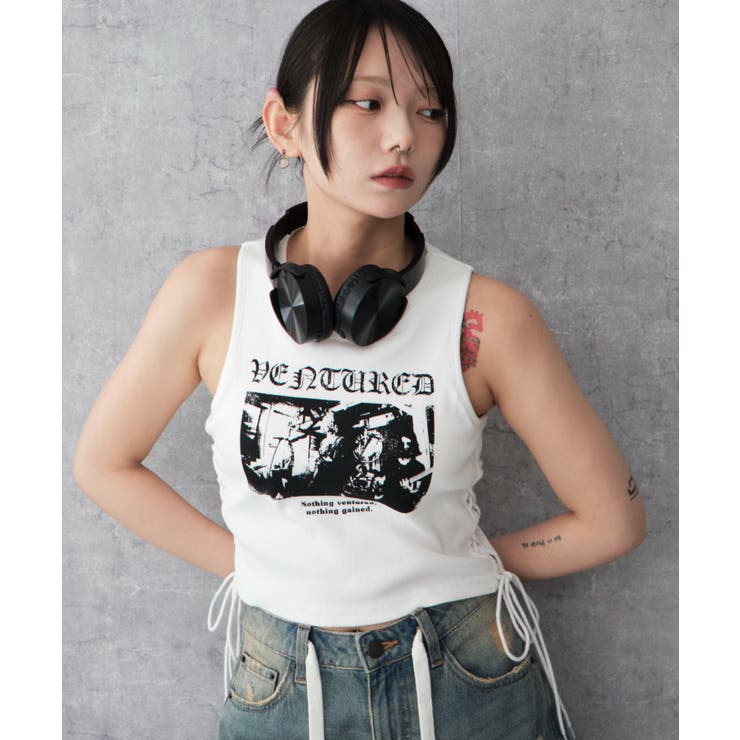 サイドレースアップグラフィックタンク | WEGO【WOMEN】 | 詳細画像8 