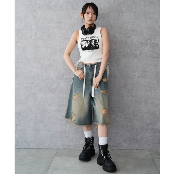 サイドレースアップグラフィックタンク | WEGO【WOMEN】 | 詳細画像11 