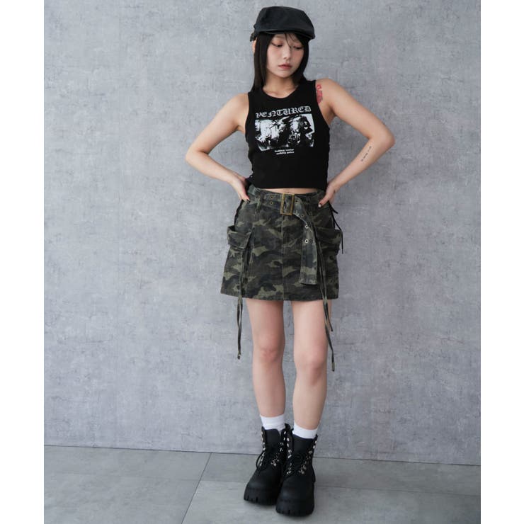 サイドレースアップグラフィックタンク | WEGO【WOMEN】 | 詳細画像14 