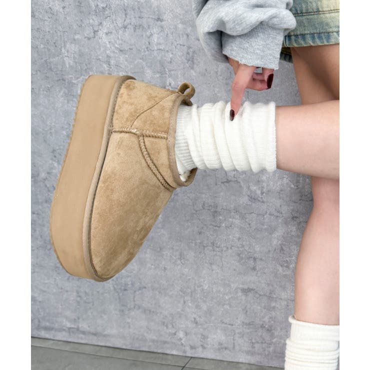 ライトベージュ | 厚底ムートンタッチブーツ | WEGO【WOMEN】