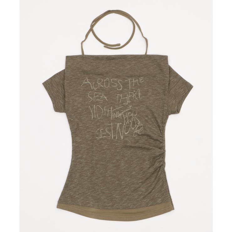 ブラウン | レタリングチョーカーT | WEGO【WOMEN】
