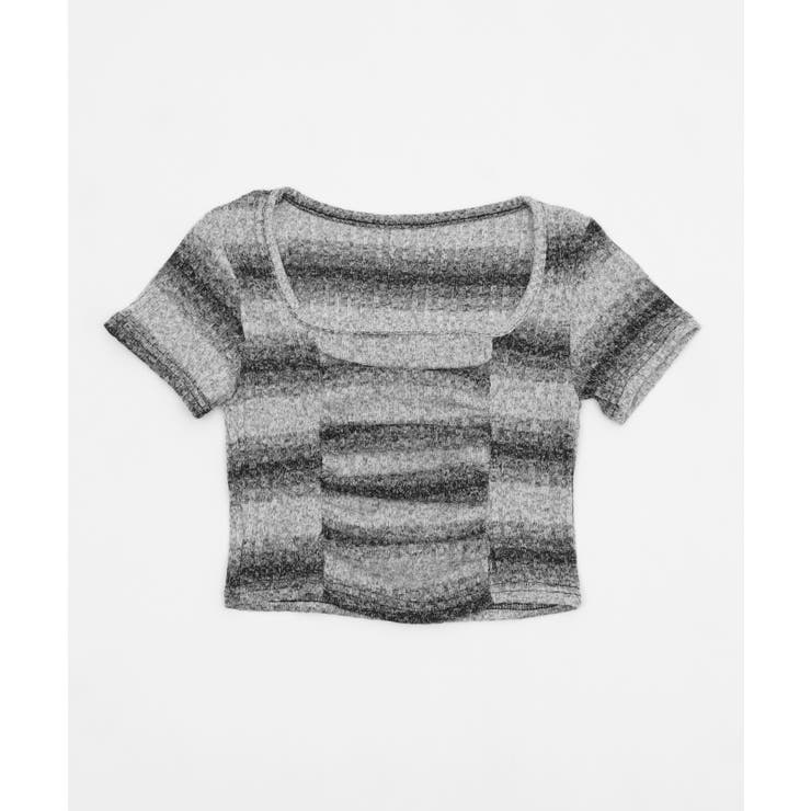 ブラック | オンブレボーダーコンパクトトップ | WEGO【WOMEN】