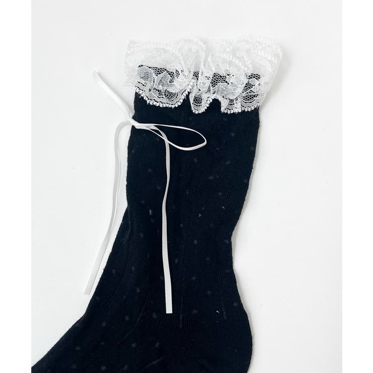 レース付きサテンリボンソックス | WEGO【WOMEN】 | 詳細画像2 