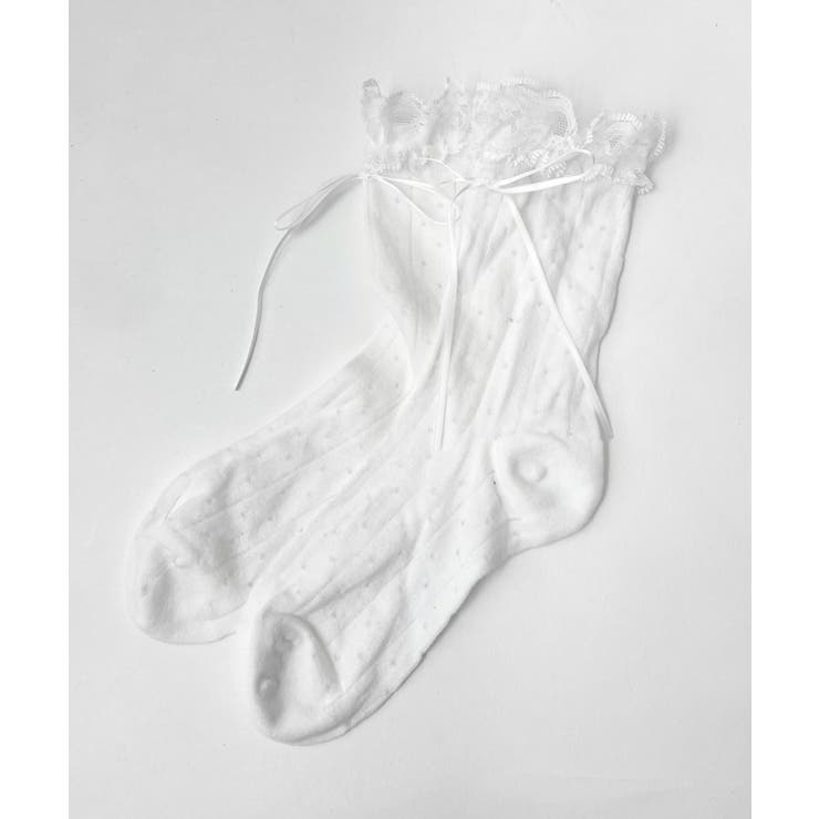 レース付きサテンリボンソックス | WEGO【WOMEN】 | 詳細画像3 