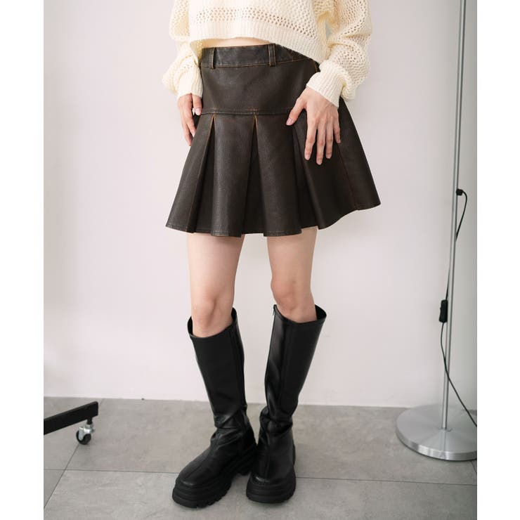 ヴィンテージライクPUプリーツスカパン | WEGO【WOMEN】 | 詳細画像7 