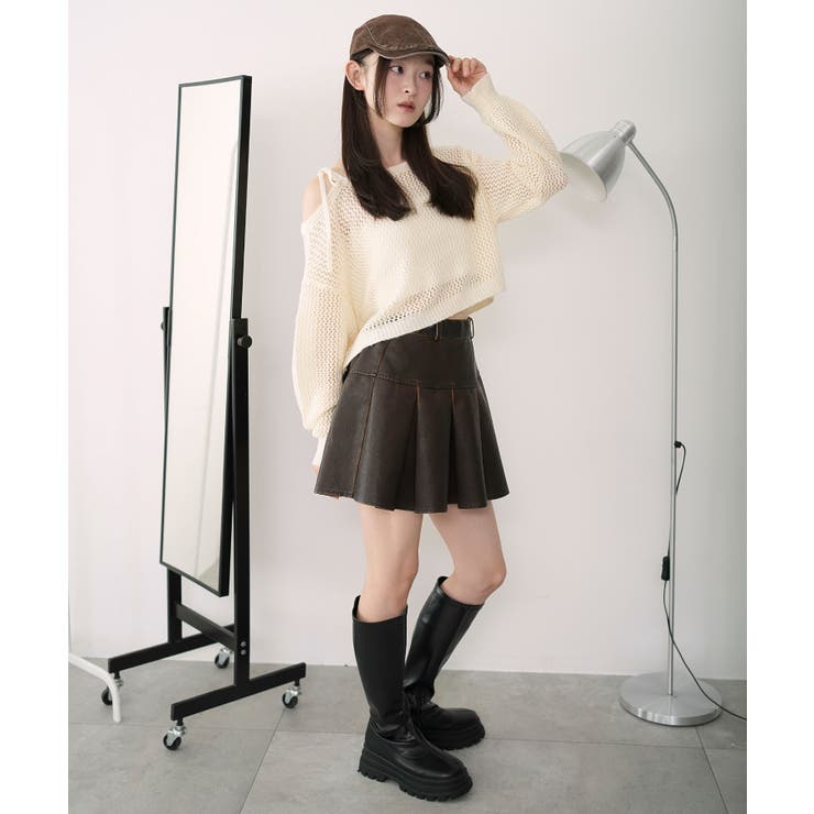 ヴィンテージライクPUプリーツスカパン | WEGO【WOMEN】 | 詳細画像9 