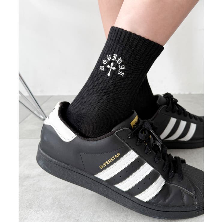 クロス刺繍ロゴソックス | WEGO【MEN】 | 詳細画像5 