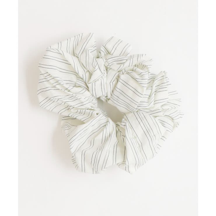 ホワイトアイボリー | Lストライプシュシュ | WEGO【WOMEN】