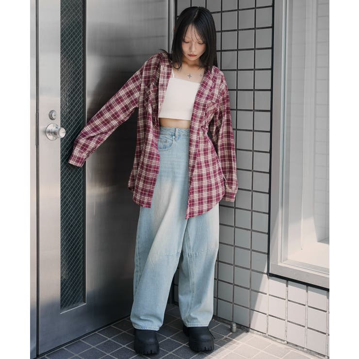 チェックフードBIGネルシャツ | WEGO【WOMEN】 | 詳細画像4 