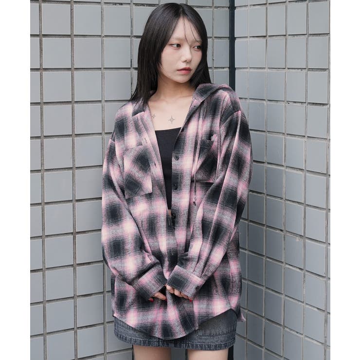 チェックフードBIGネルシャツ | WEGO【WOMEN】 | 詳細画像10 