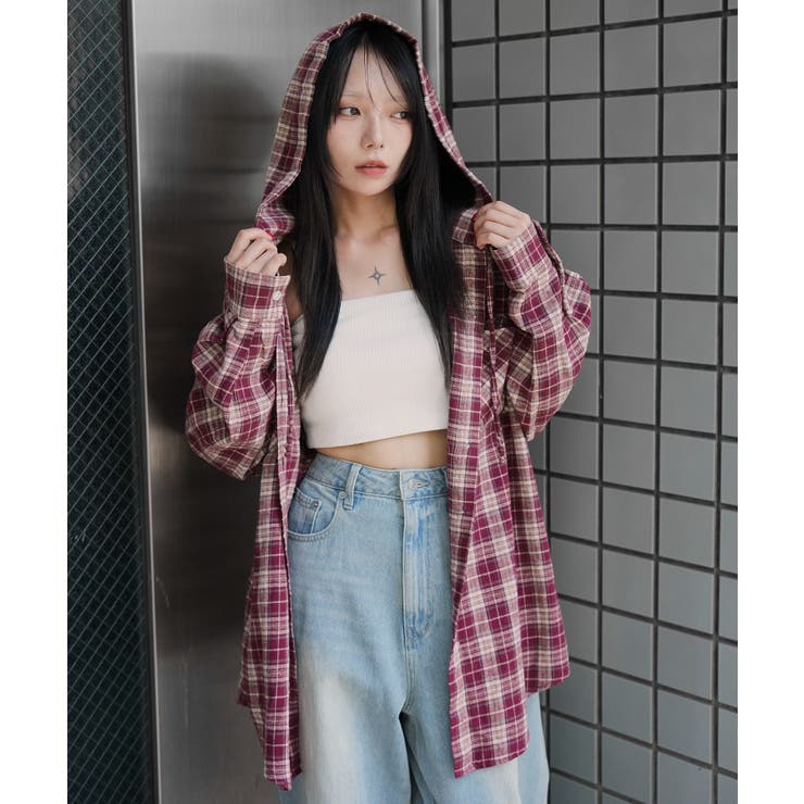 チェックフードBIGネルシャツ | WEGO【WOMEN】 | 詳細画像19 