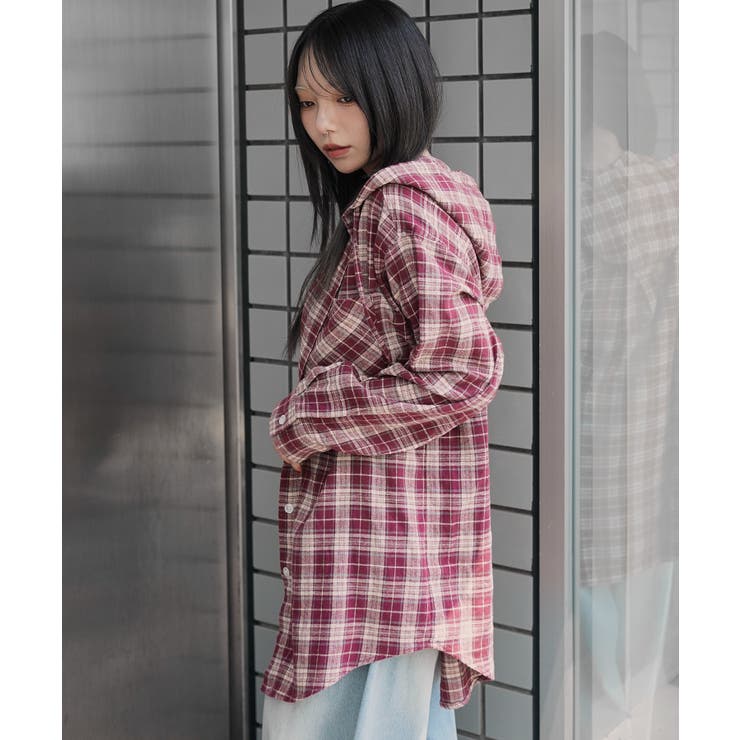 チェックフードBIGネルシャツ | WEGO【WOMEN】 | 詳細画像21 