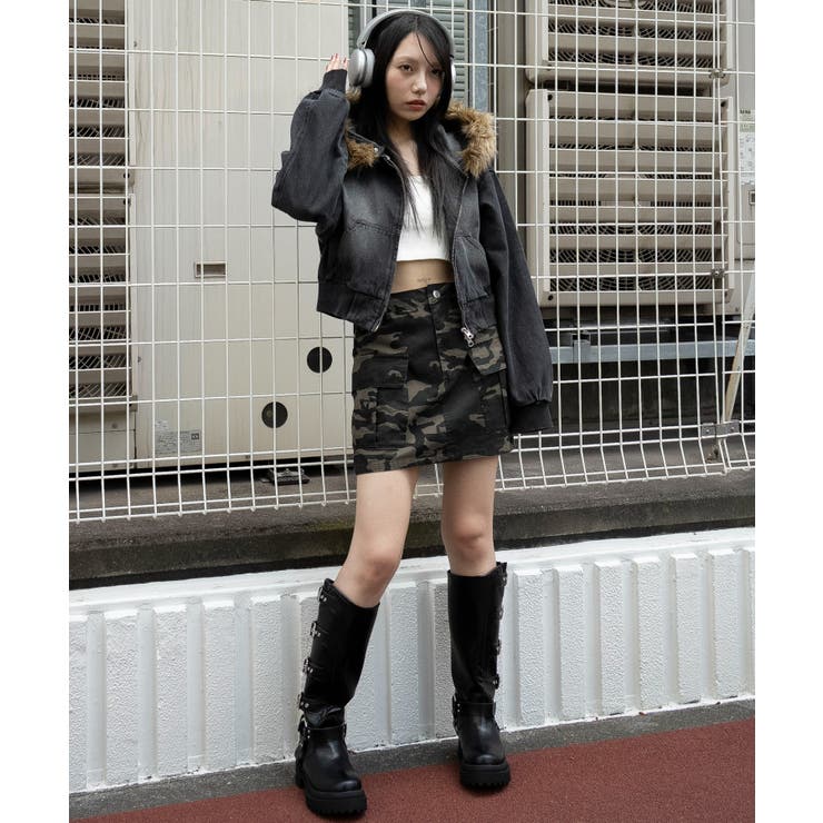 ファーフードデニムショートブルゾン | WEGO【WOMEN】 | 詳細画像3 