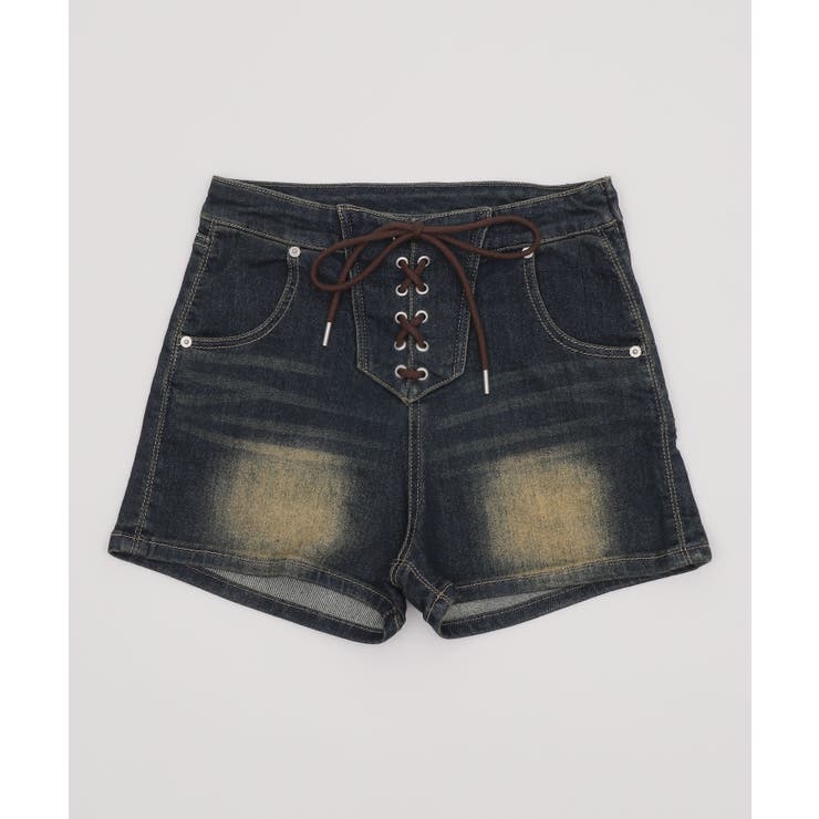 d.i.a.デニム風 ショートパンツ レースアップデザイン サイズ26 d.i.a.デニム風 ショートパンツ レースアップデザイン サイズ26