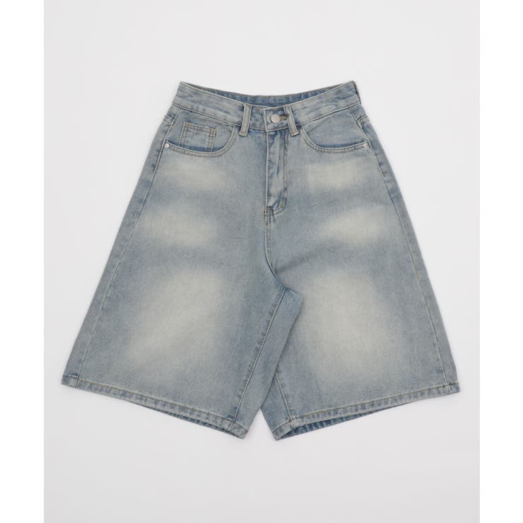 デニム淡色 | バックフラップポケットデニムハーフパンツ | WEGO【WOMEN】
