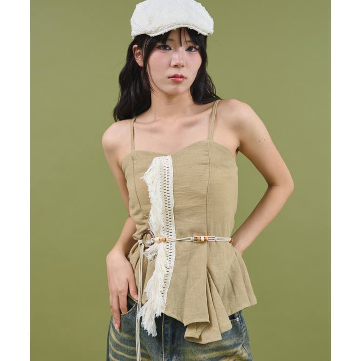 カーキ | エスニックイレヘムキャミ | WEGO【WOMEN】