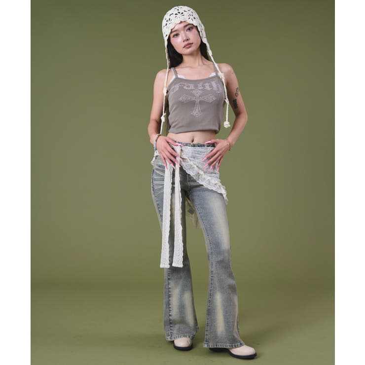 クロスロゴラインストーンキャミ | WEGO【WOMEN】 | 詳細画像2 